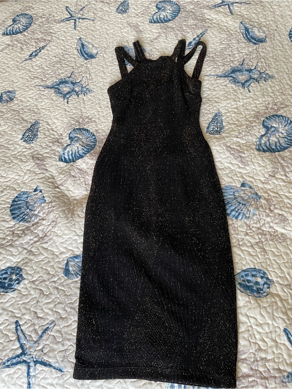Bisou Bisou Black Sparkle Midi Dress